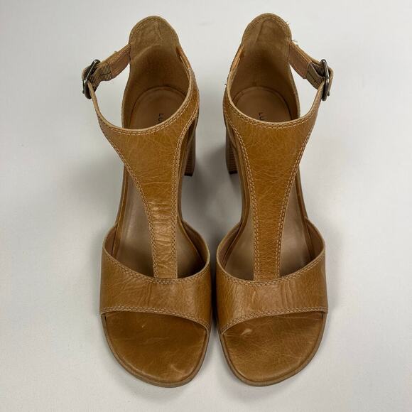 Women's Sabeni T-Strap Block-Heel City Sandals Tan Size 9.5 Runs Large (10-10.5) - Picture 7 of 13